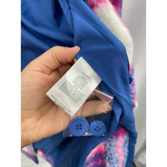 Molly Bracken Lili Sidonio Plaid Shirt Coat Pink Women's Coat - Picture 6 of 9